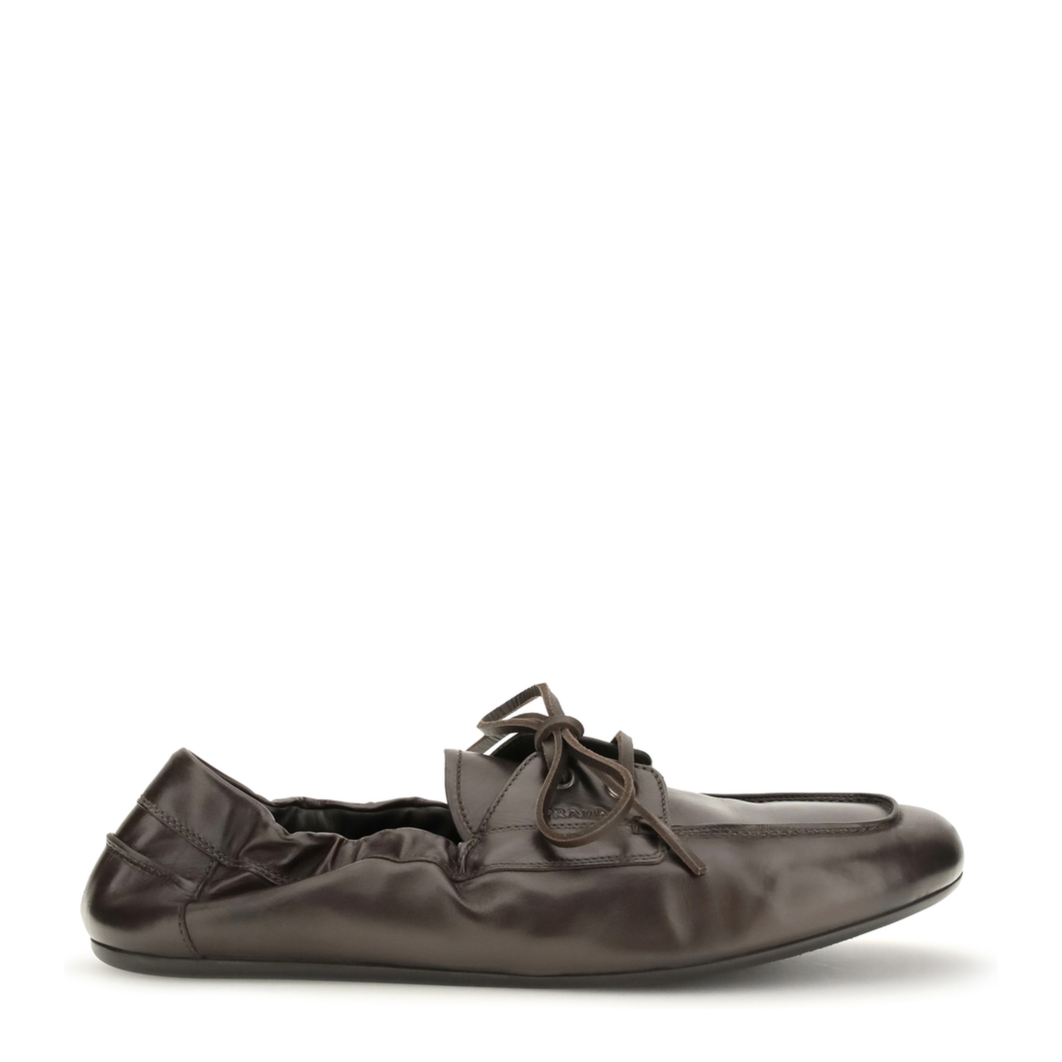 MAYFEYR - Prada - Aged Leather Lace-Up Sneakers - 2EG504FG0127V6