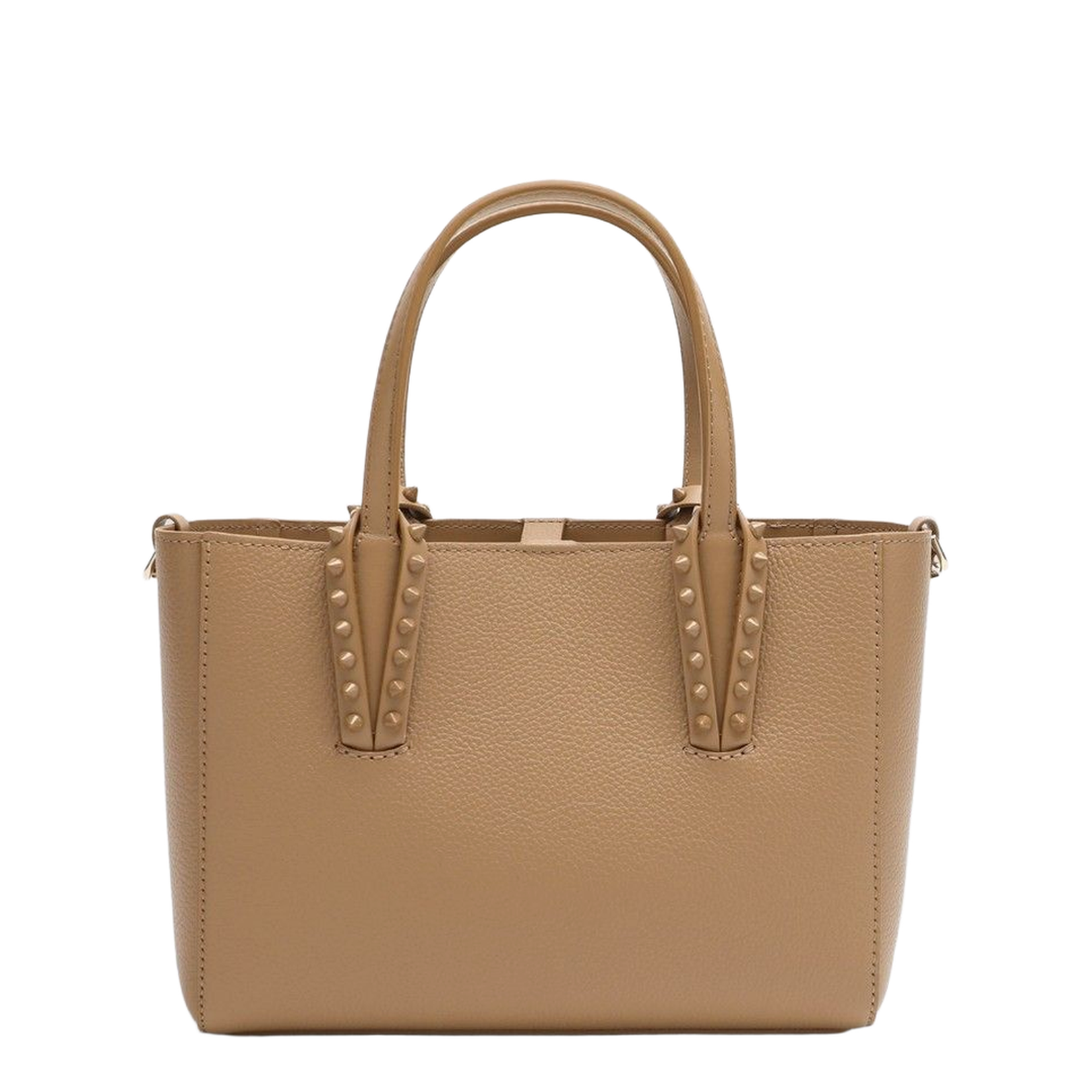 Beige Leather Cabata Mini Tote Bag