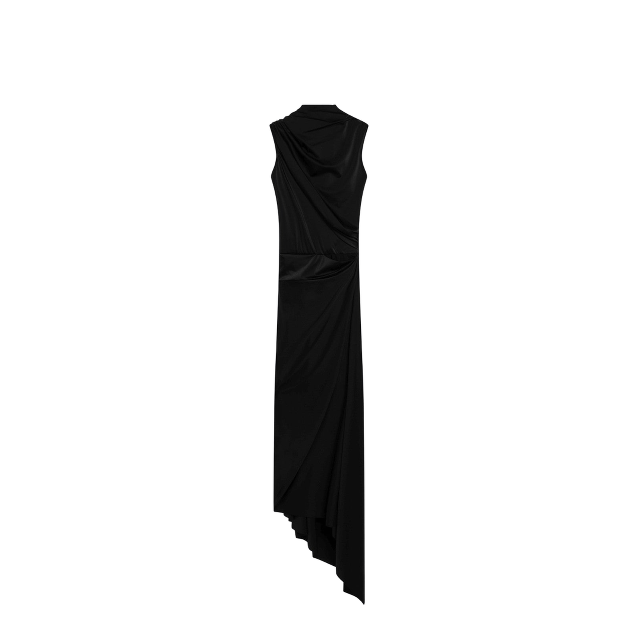 Long Asymmetric Dress In Stretch Fabric