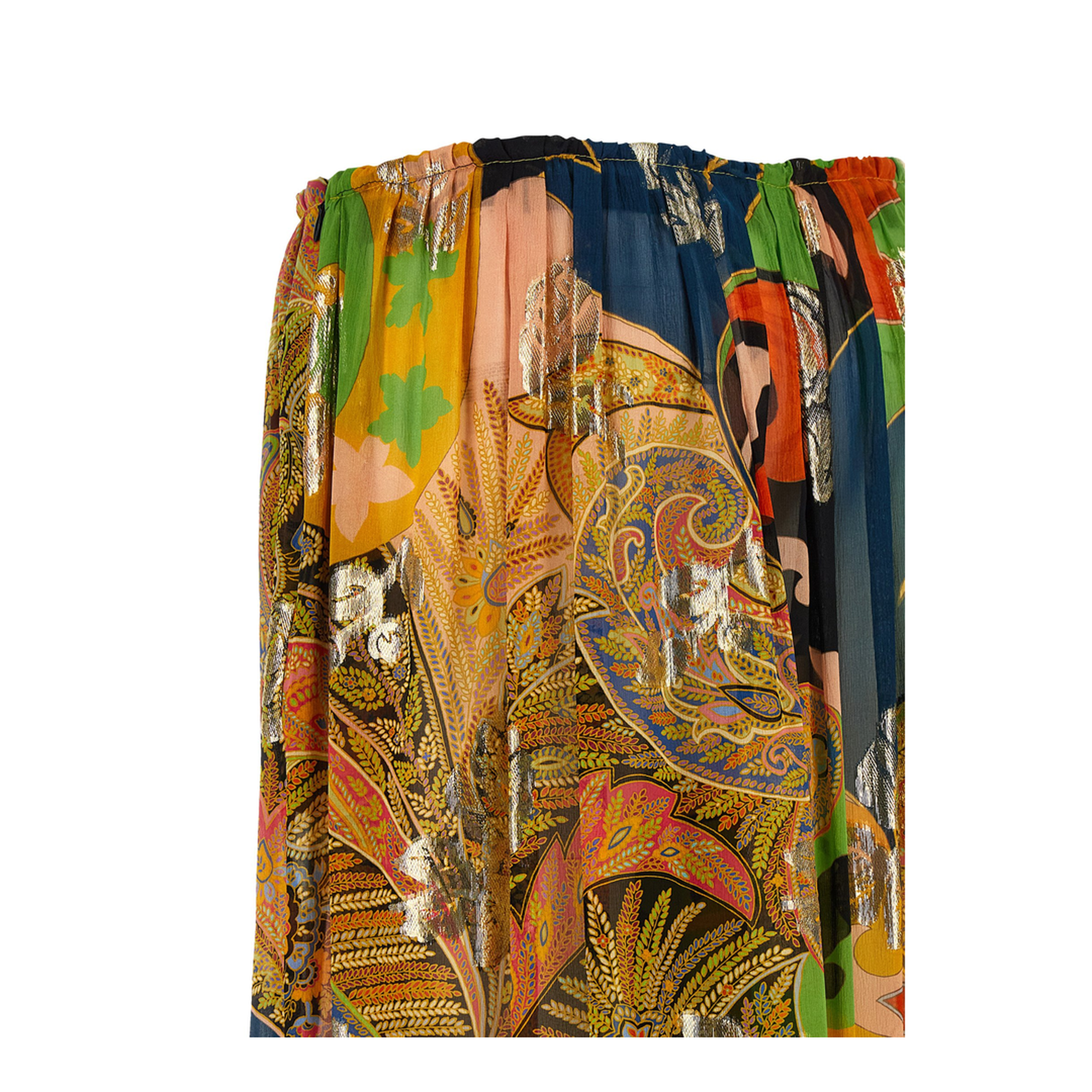 Paisley Print Palazzo Pants - Multicolor