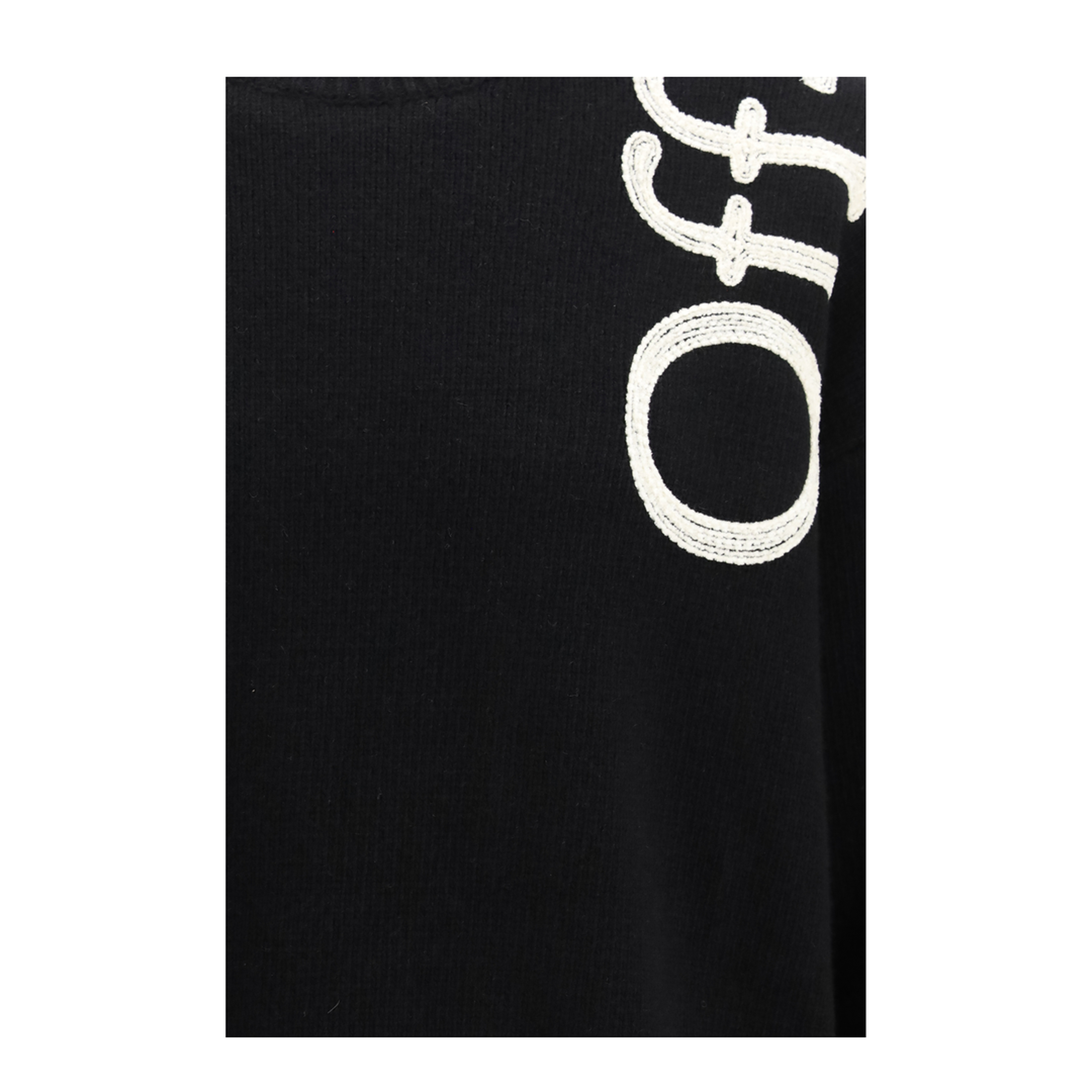 MAYFEYR - Off-White - Vertical Bookish Logo Knit Crewneck - OMHE213F26KNI00100