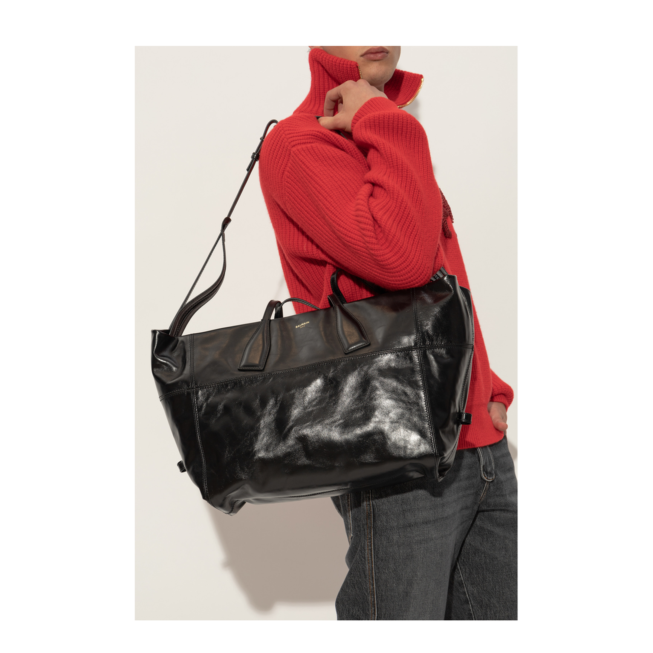 Top-Handle Tote Bag Black