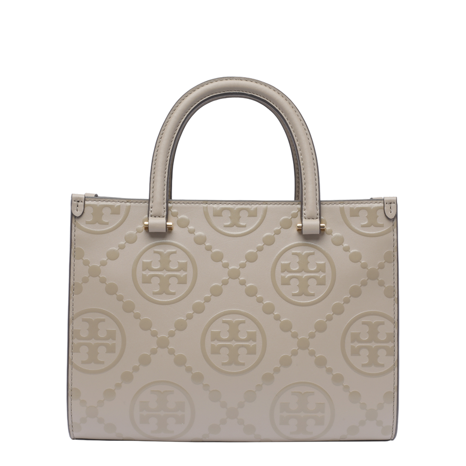 T Monogram Top-Handle Embossed Tote