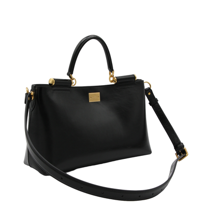 Vittoria Medium Calfskin Handbag - Black