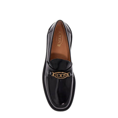 Tod'S metal logo loafers with metal detailing