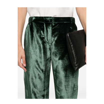 Velvet High-Waisted Trousers
