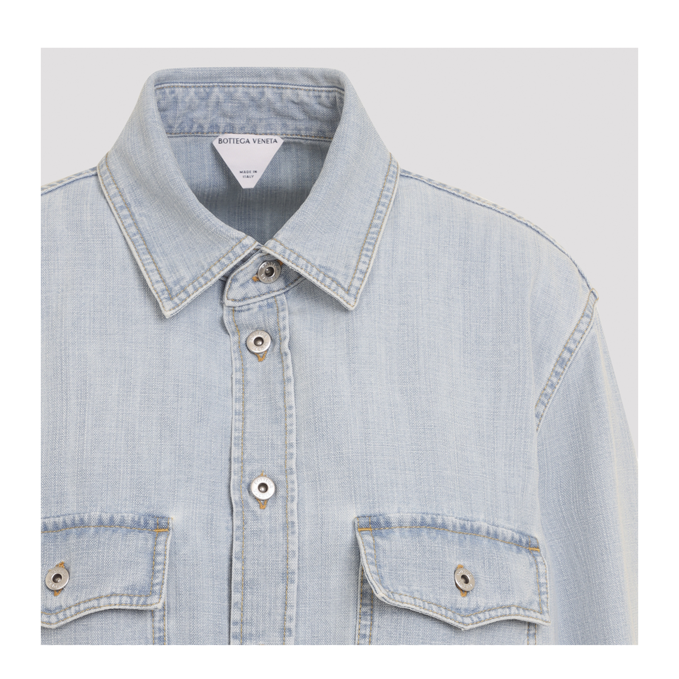 MAYFEYR - Bottega Veneta - Light Blue Chambray Shirt - 876842V6SI04946