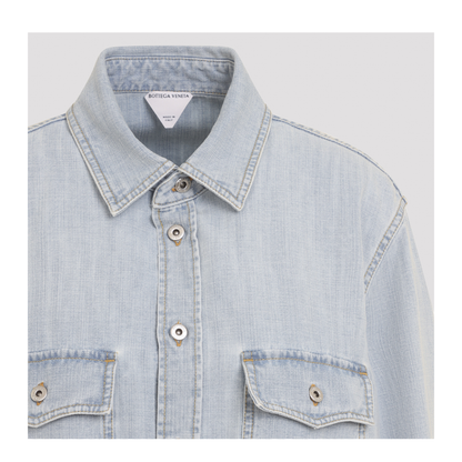 MAYFEYR - Bottega Veneta - Light Blue Chambray Shirt - 876842V6SI04946