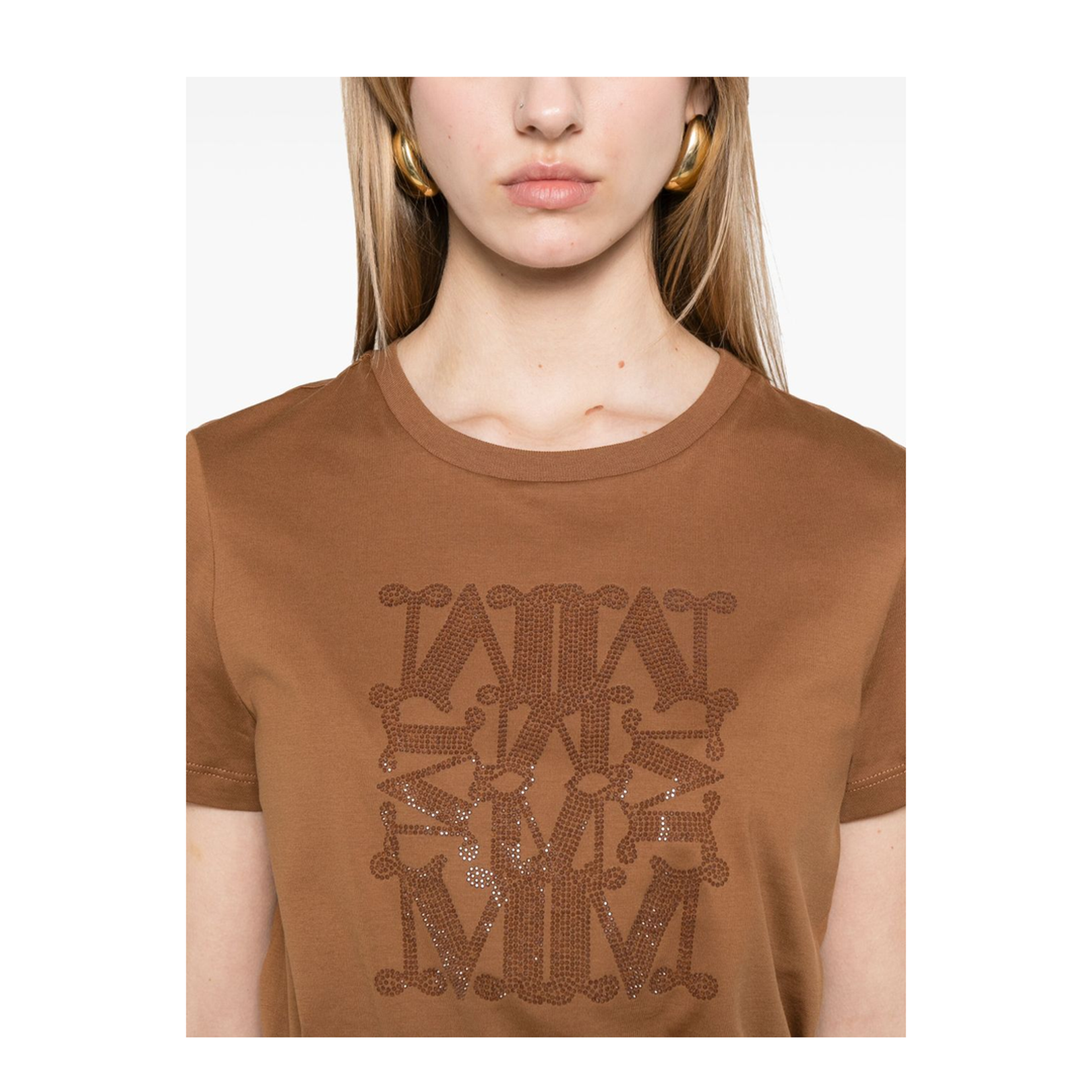 Logo Cotton T-Shirt in Beige