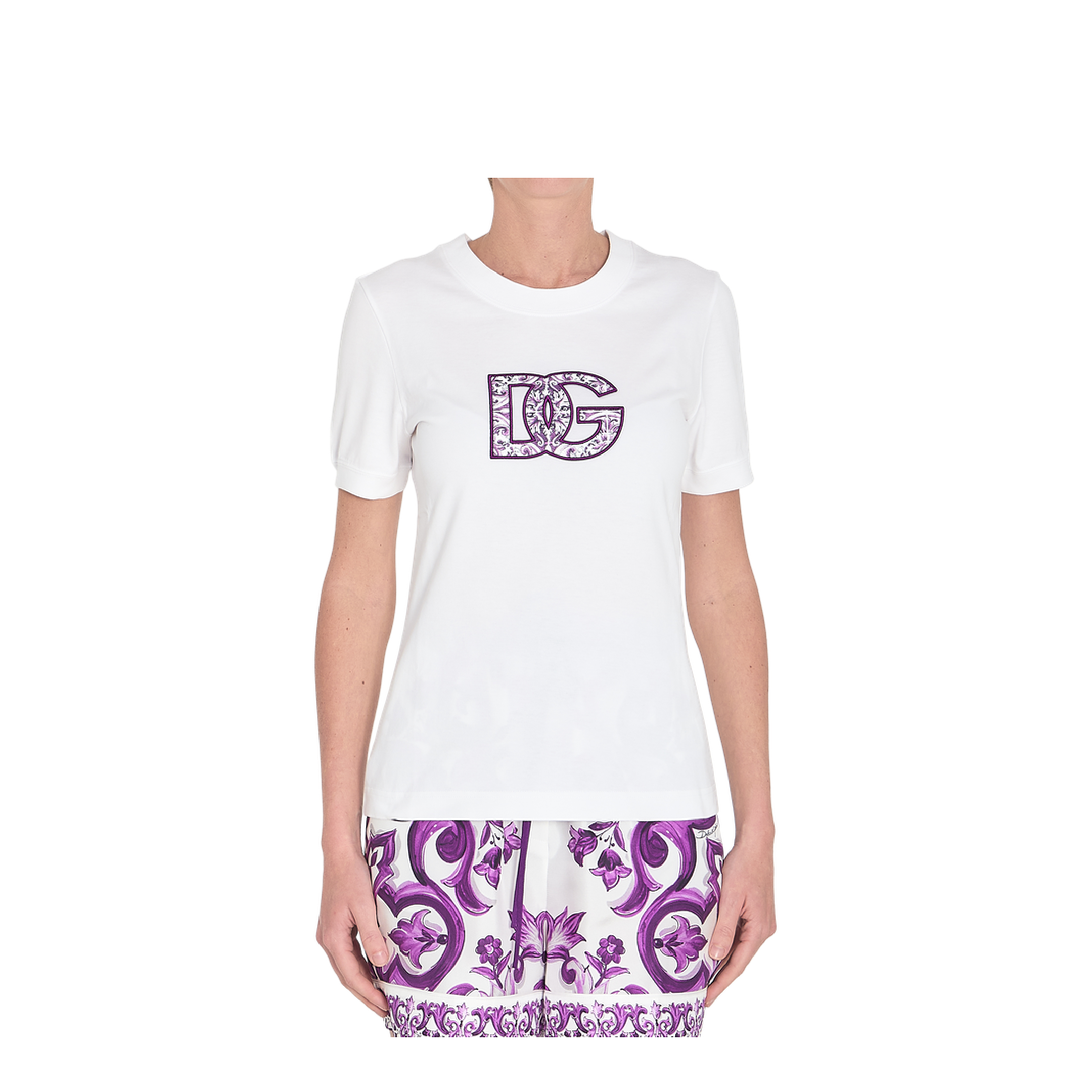Short-sleeved Cotton T-Shirt in White