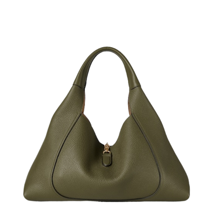 Softbit Maxi Shoulder Bag in Forest Green Leather