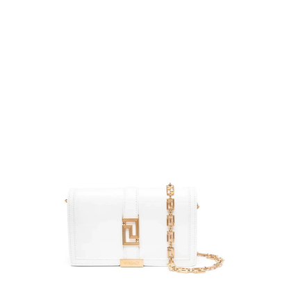 Gold-colored Greek Motif Shoulder Bag