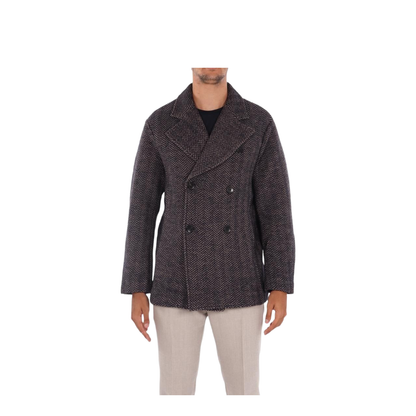 Blue And Camel Peacoat Jacket