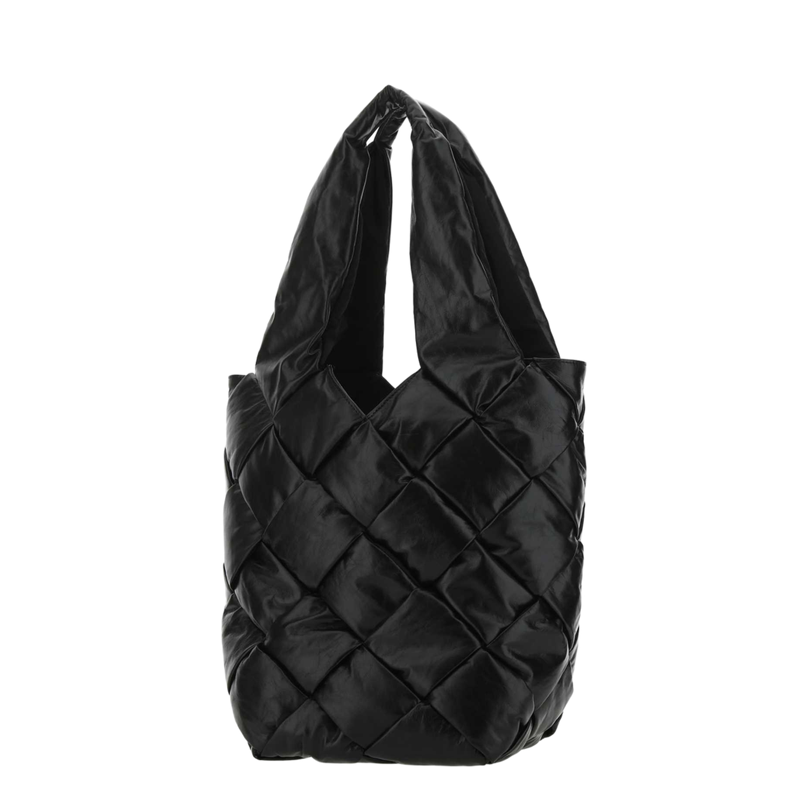 Black Leather Cassette Handbag