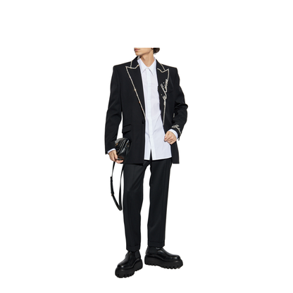 Wool Blazer with Appliqués