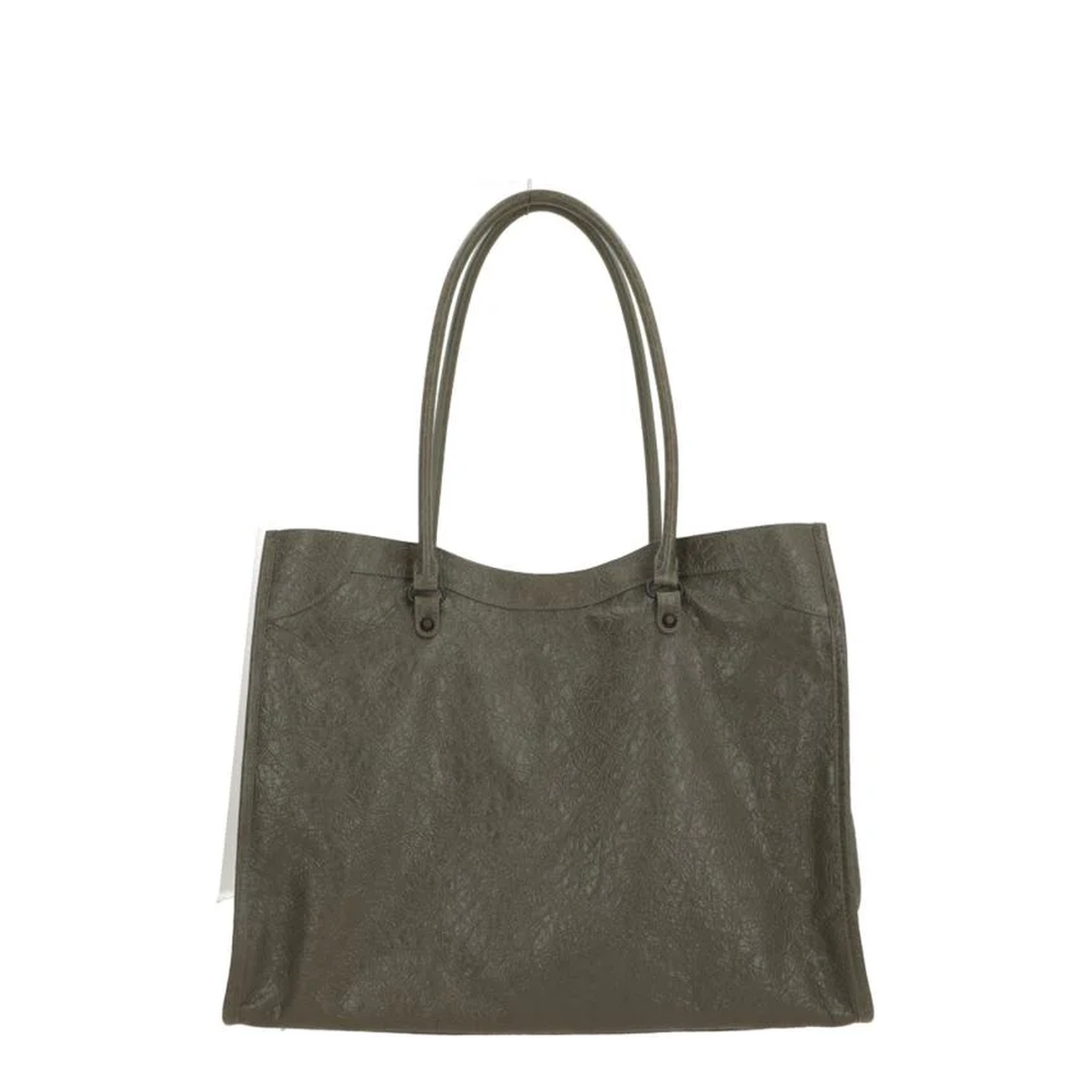 Tote Bag Crafted from Army Green Arena Leather