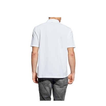 Cotton Polo Écusson Print T-shirt White