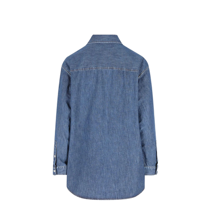 Women's Long Sleeve Denim Shirts Blue