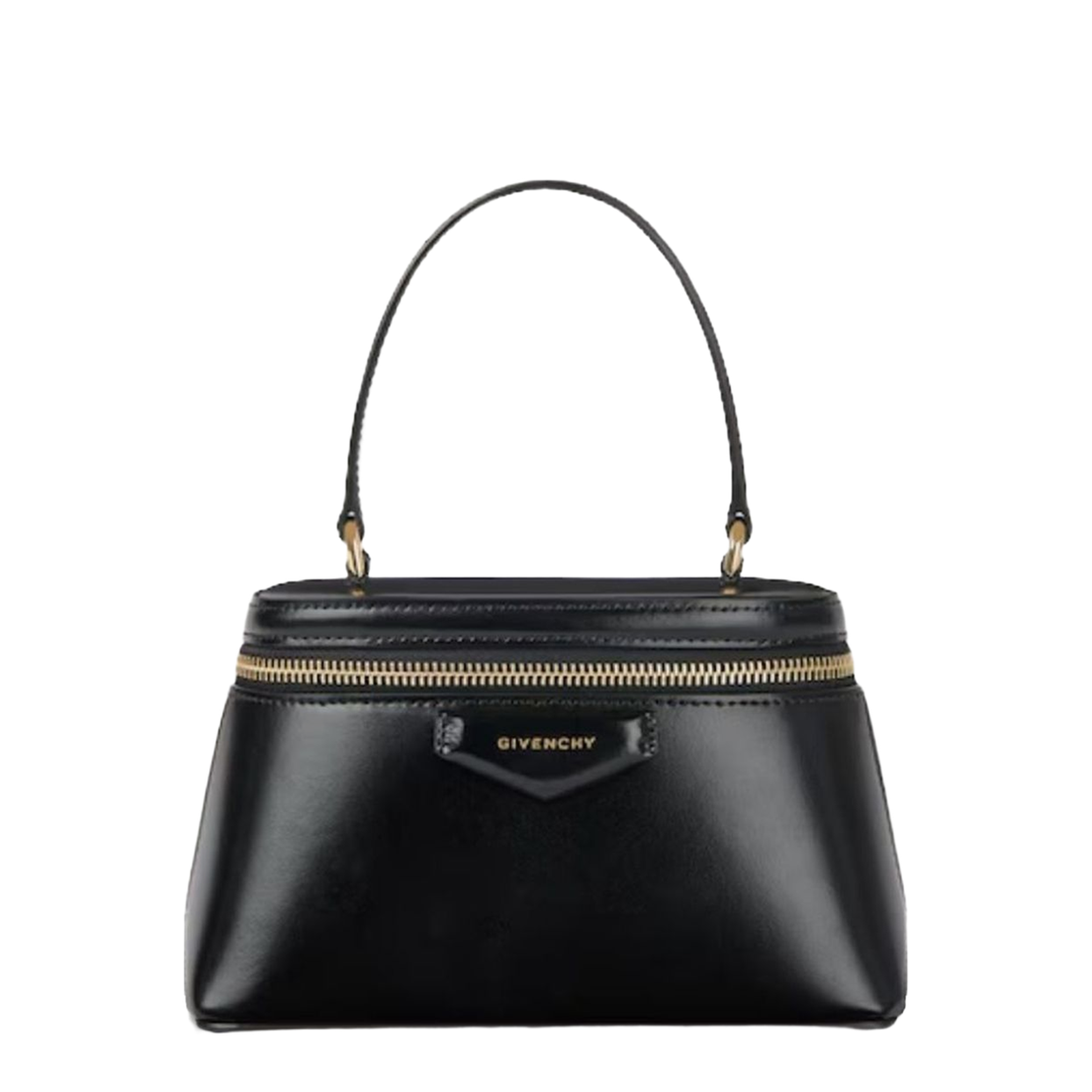 Antigona Calfskin Vanity Bag in Box Leather with Chain - Black