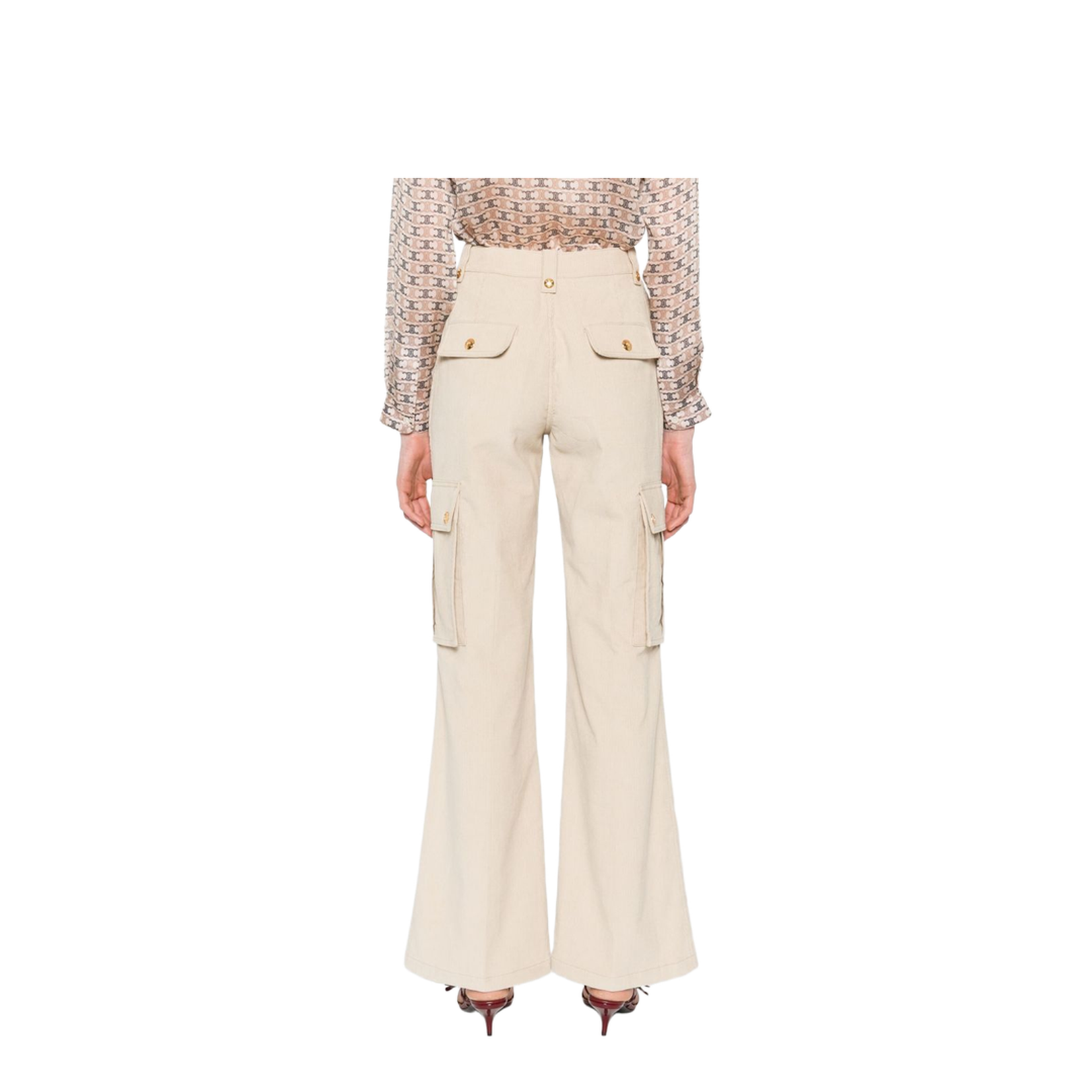 Cotton Cargo Trousers in Natural