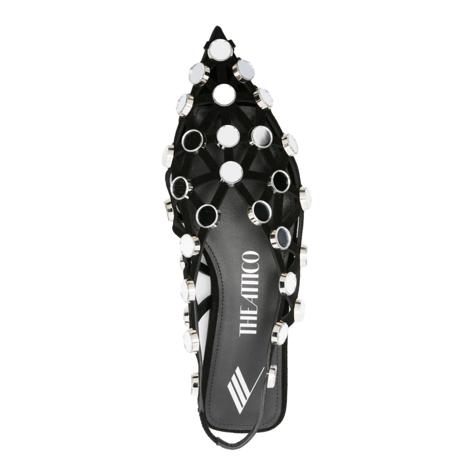Grid Rhinestone Ballerina Shoes