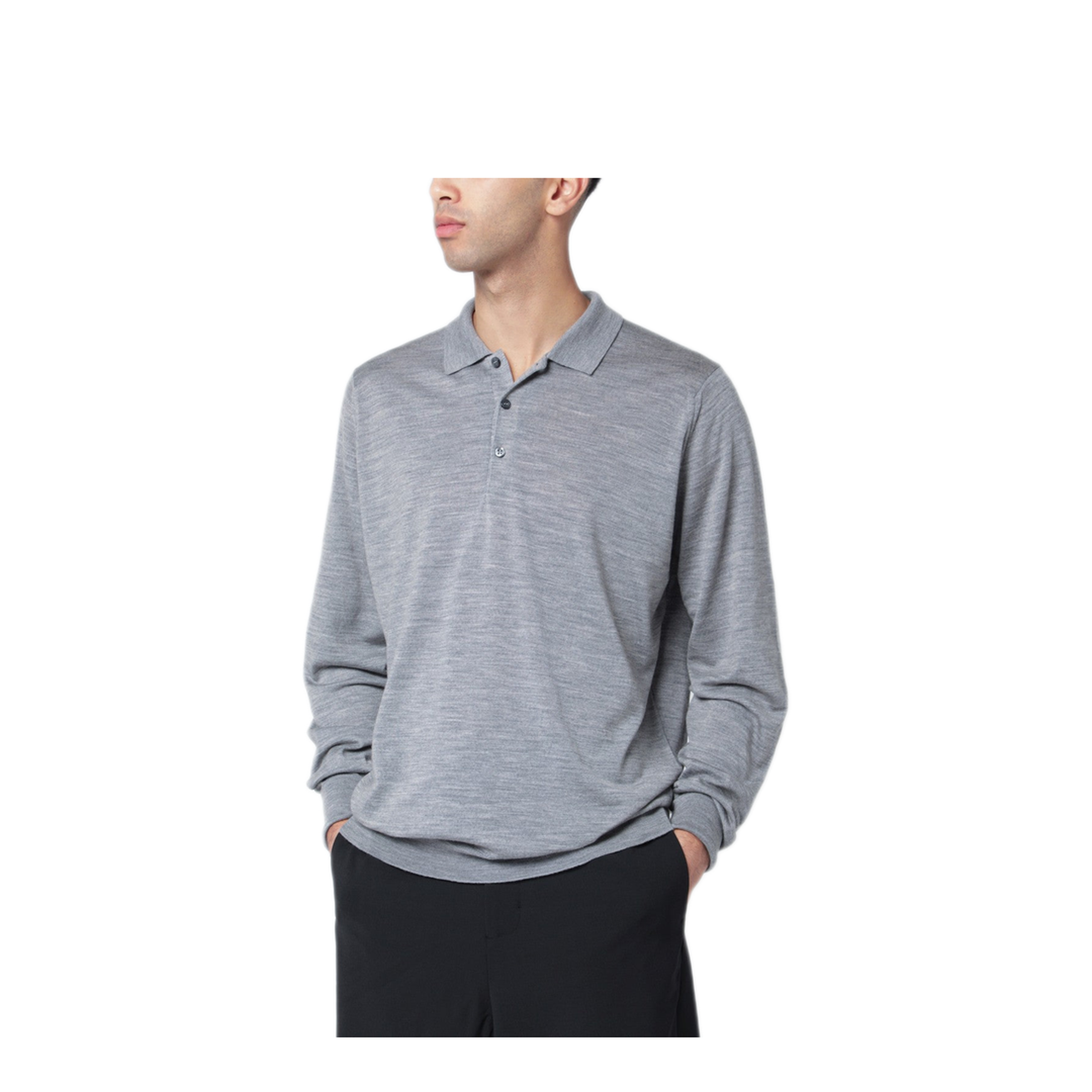 MAYFEYR - John Smedley - Light Grey Wool Polo Shirt - COTSWOLDWOSI