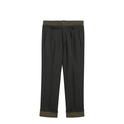 Forest-green Trousers with Double Waistband