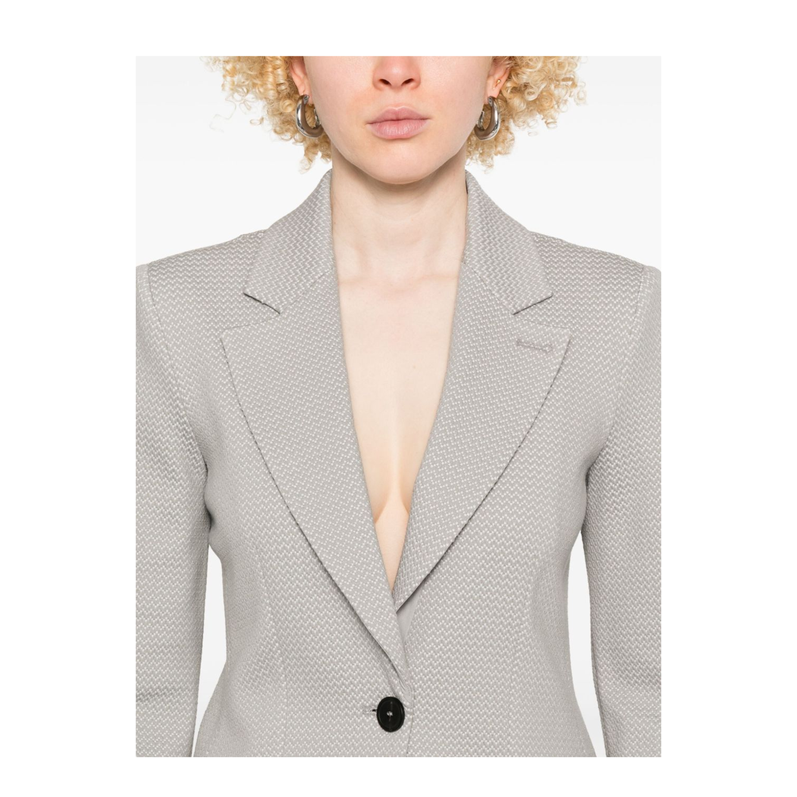 Icon Single-Breasted Jacket in an Embossed Jacquard Knit