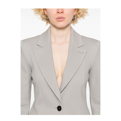 Icon Single-Breasted Jacket in an Embossed Jacquard Knit