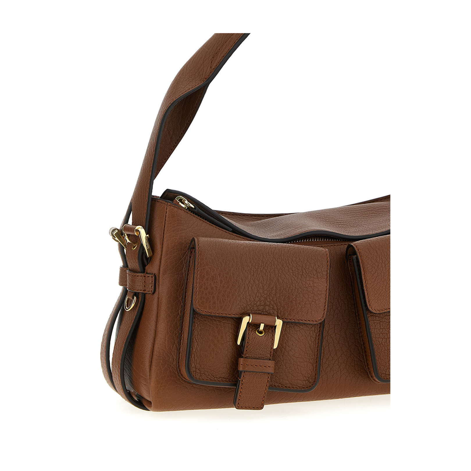 Grained Leather Shoulder Bag