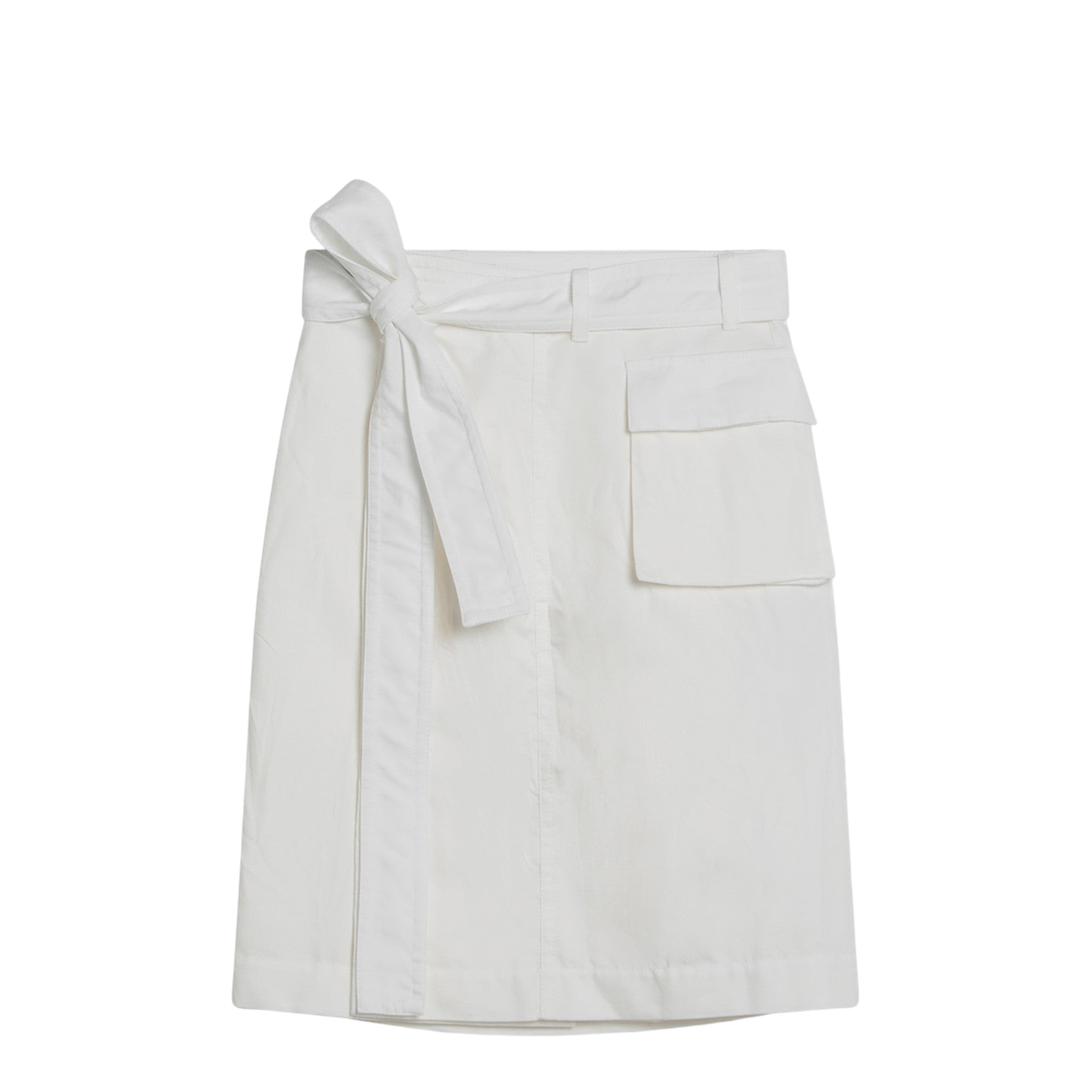 White Wrap Skirt in Cotton Blend