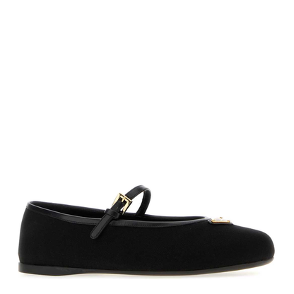 MAYFEYR - Prada - Black Canvas Ballerinas - 1F689OF005144FF0002