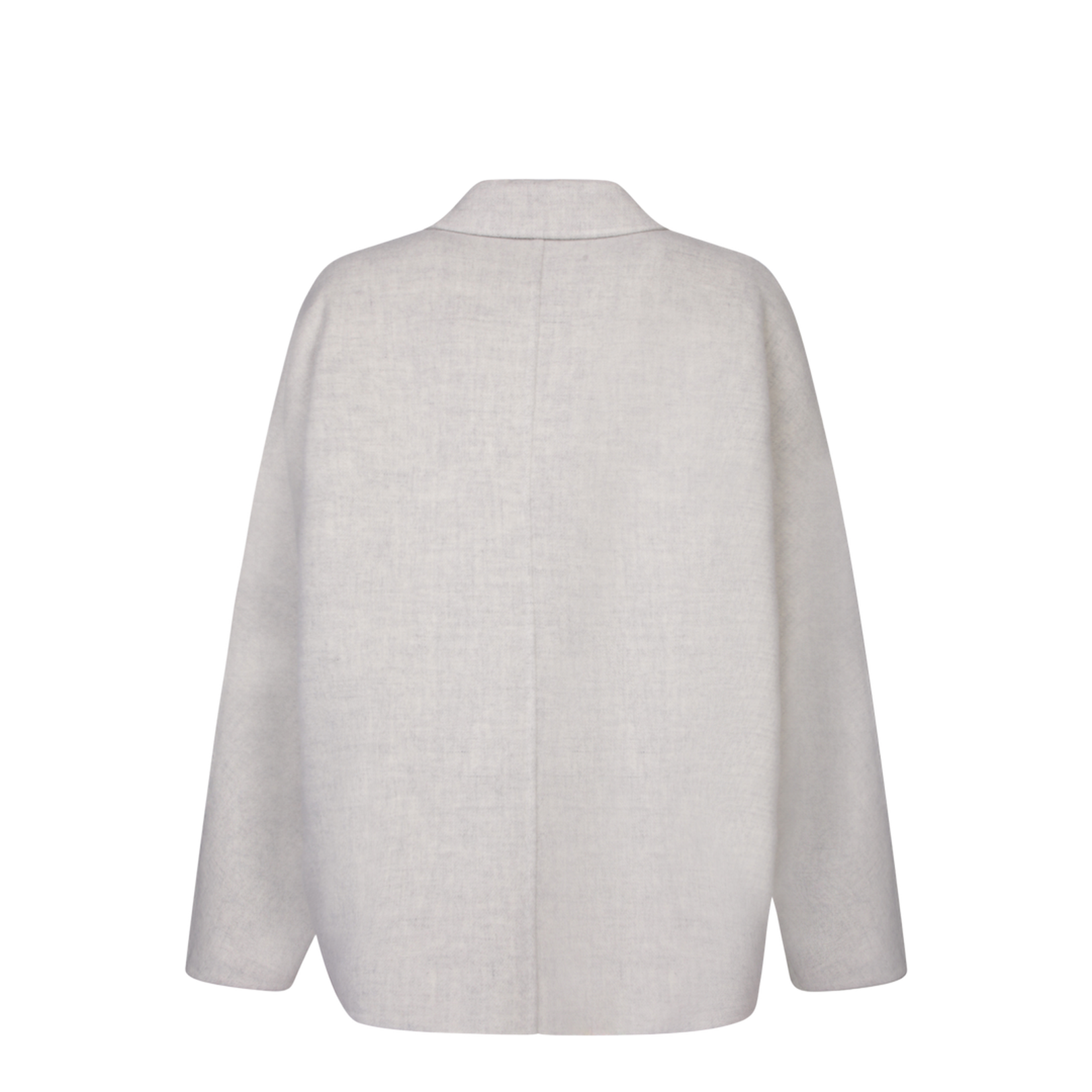 Mixed Wool Fabric Coat with Six Front Buttons, Classic Collar, and Two Side Pockets