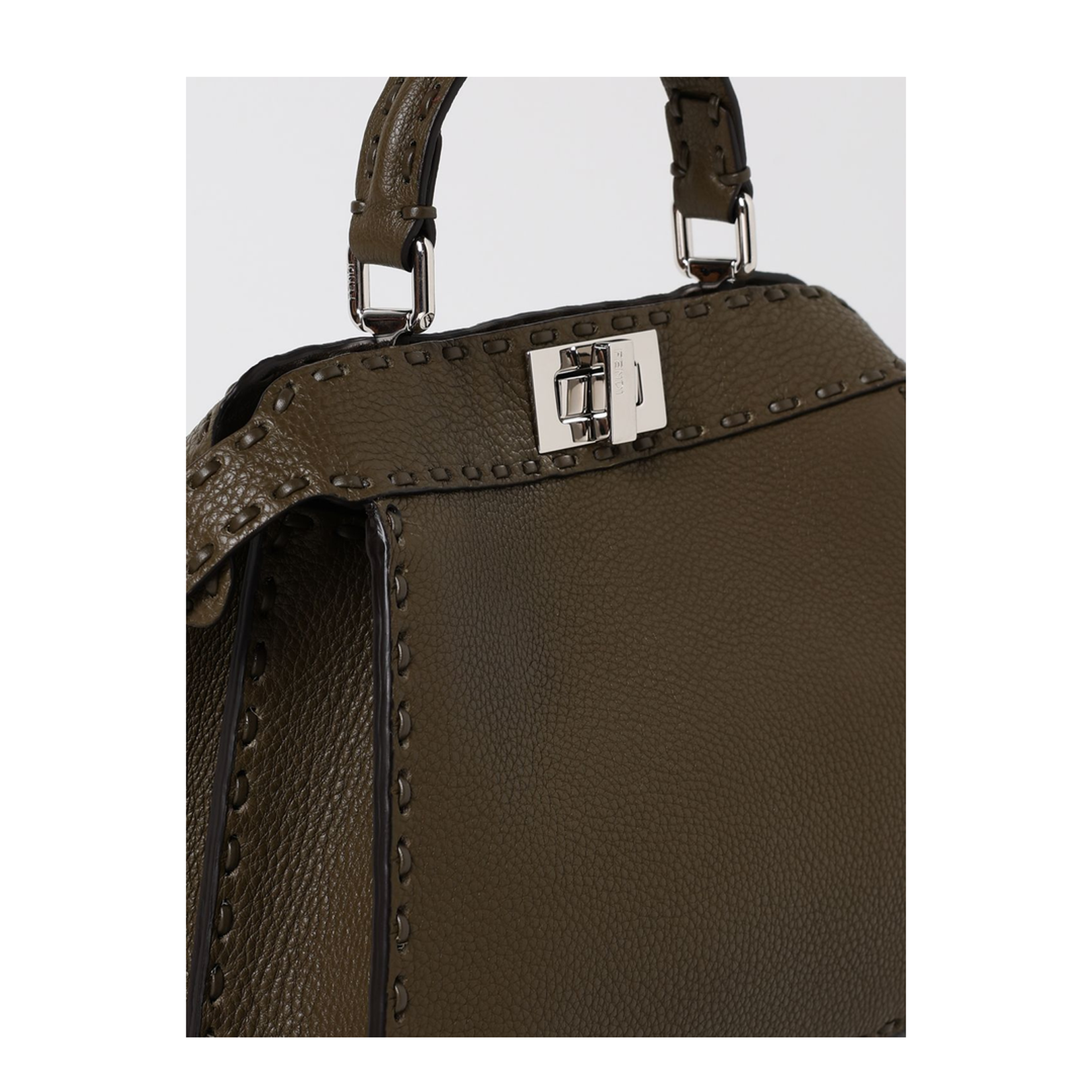 Peekaboo ISeeU Small Leather Top Handle Bags - Brown