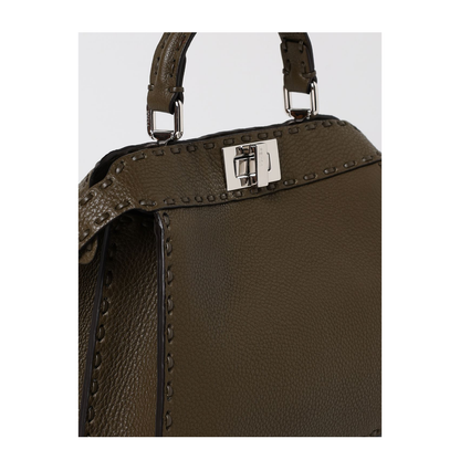 Peekaboo ISeeU Small Leather Top Handle Bags - Brown
