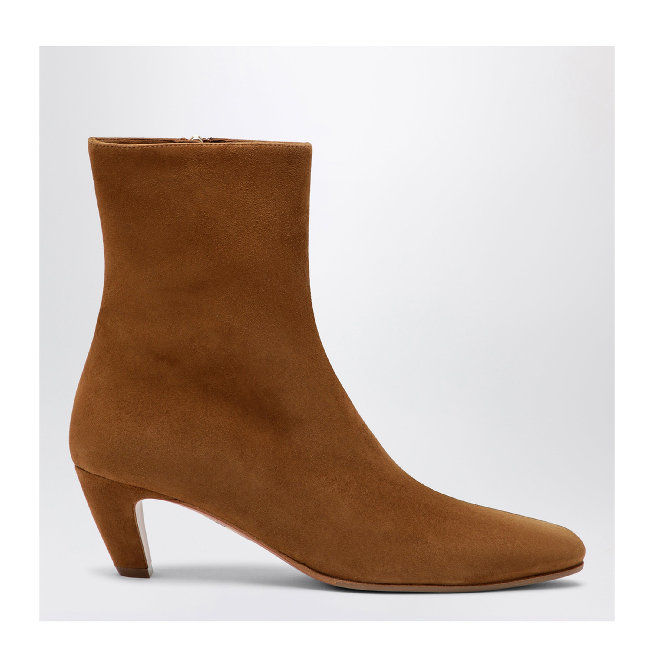 MAYFEYR - Aquazzura - Chestnut Sloan Suede Ankle Boots - SLNMIDB0SUECHT