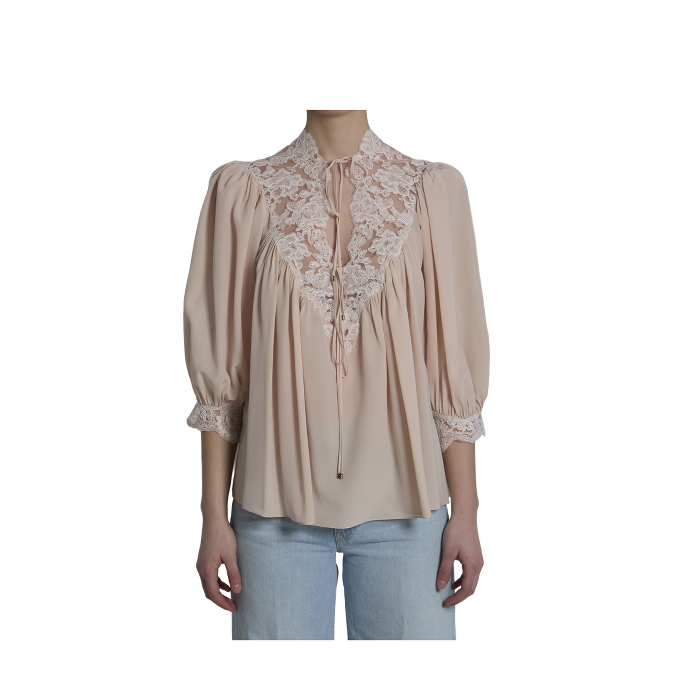 MAYFEYR - Chloè - Silk Blouse With Lace Details - CH26SHT380056H6
