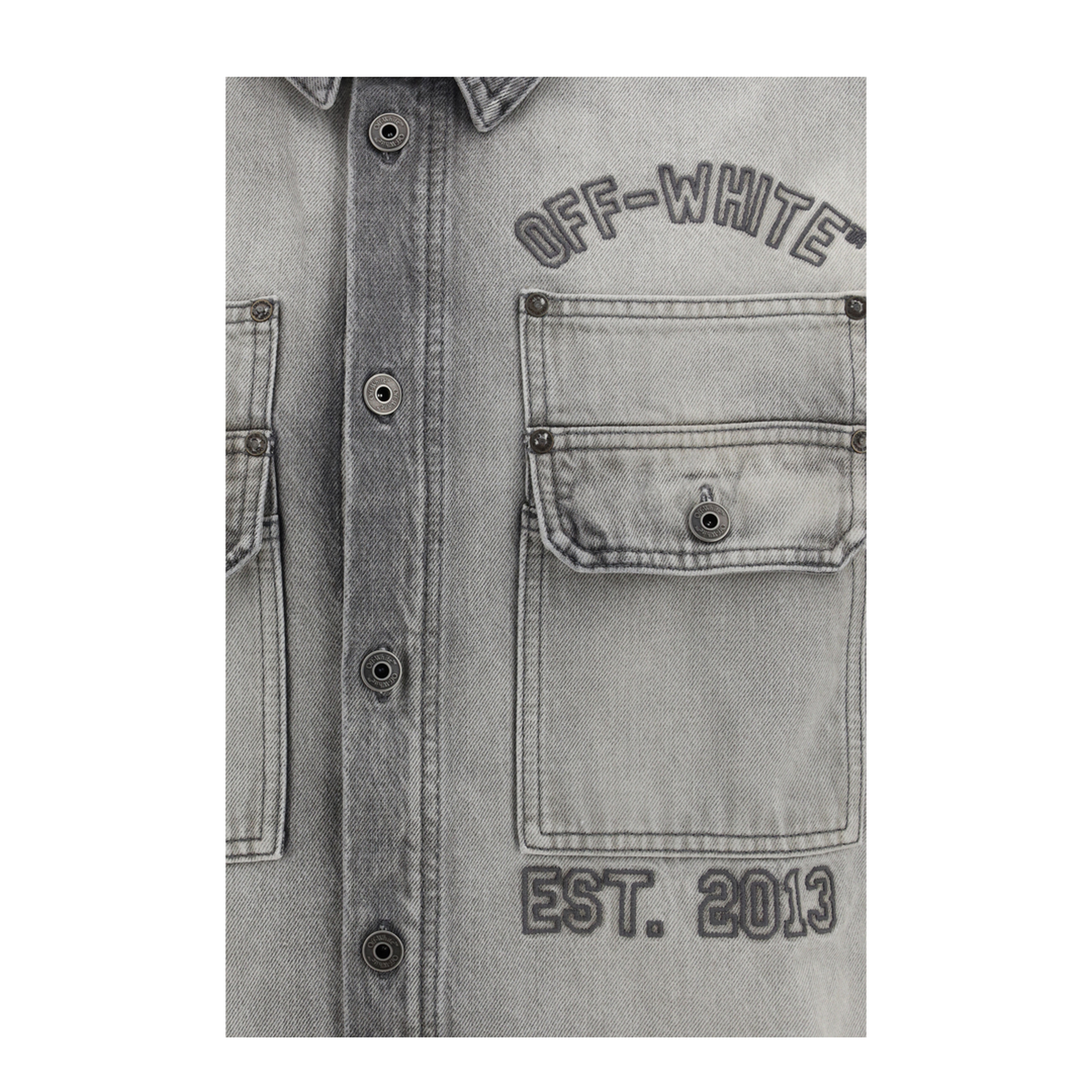 MAYFEYR - Off-White - Diag Military Overshirt In Denim - 44MYD05VS26D0030200020