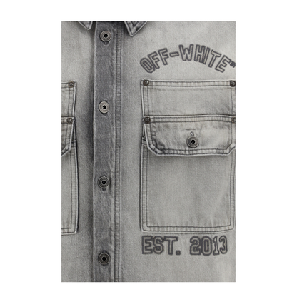 MAYFEYR - Off-White - Diag Military Overshirt In Denim - 44MYD05VS26D0030200020