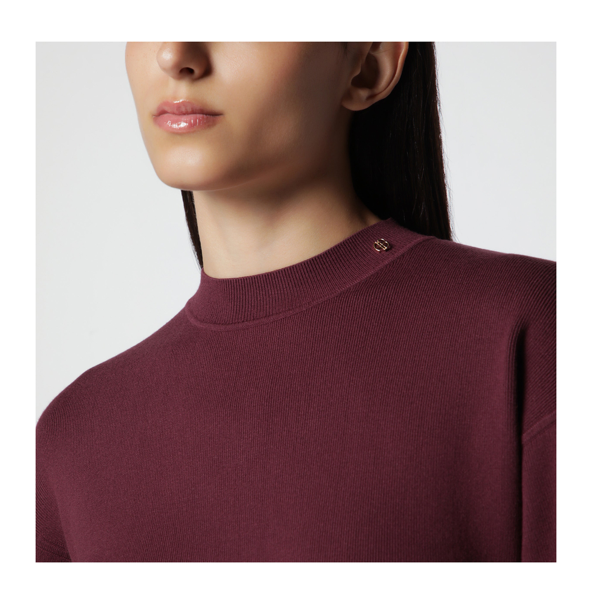MAYFEYR - Anine Bing - Burgundy Viscose Blend Knit Sweater - A-08-12717VIBGN28