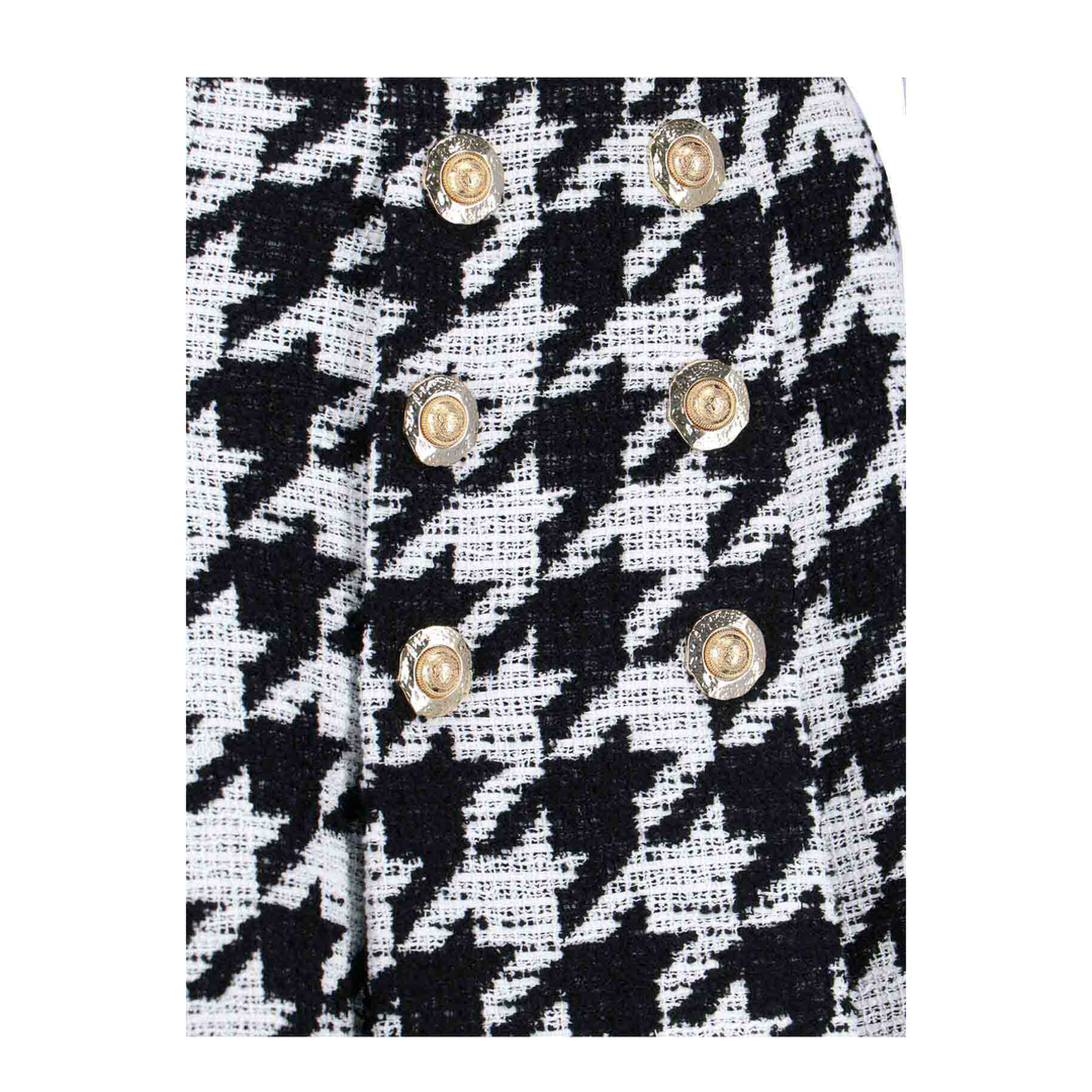 Tweed Pleated Mini Skirts Black