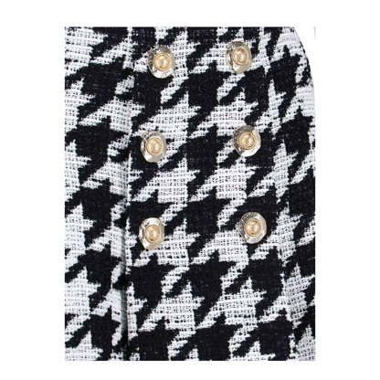 Tweed Pleated Mini Skirts Black