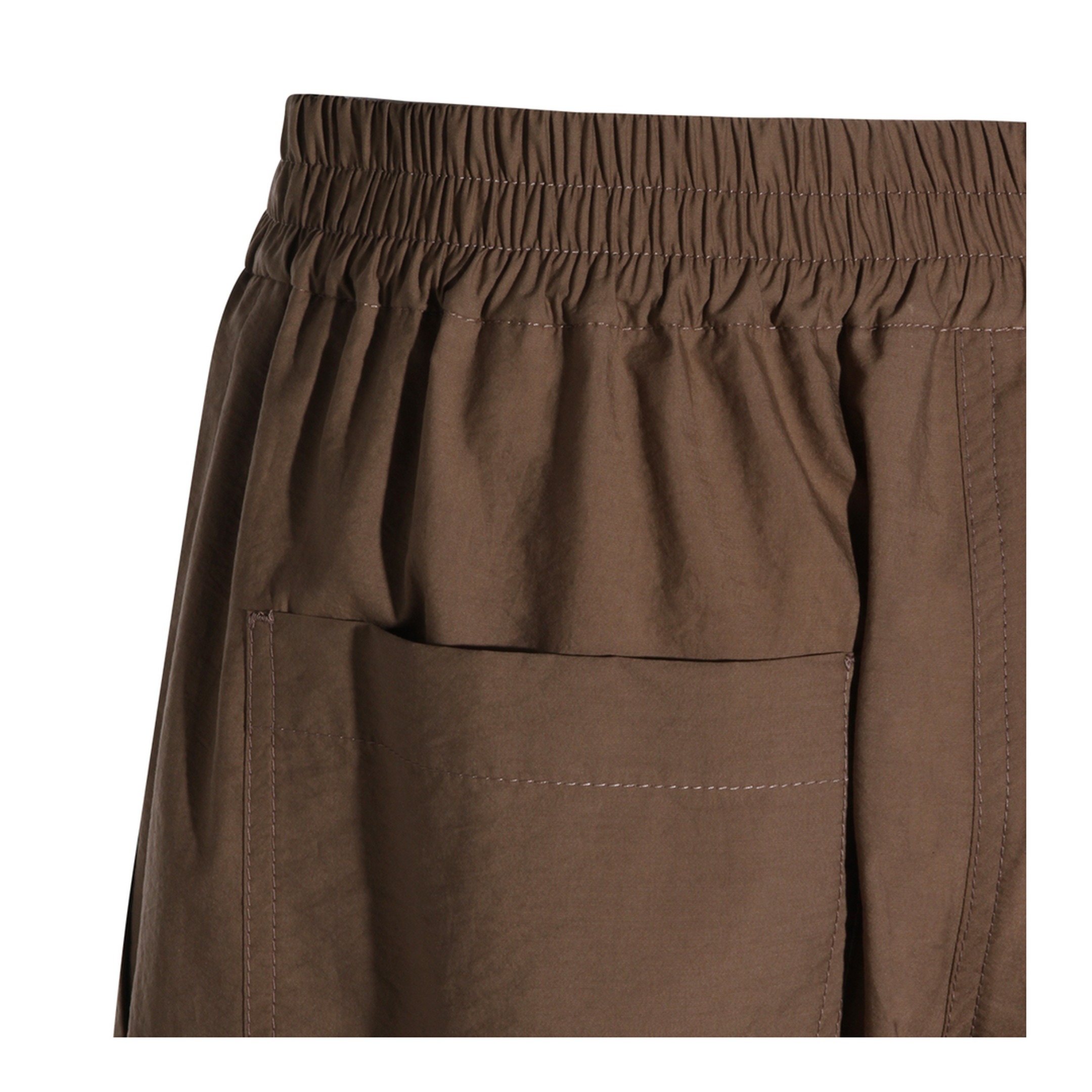 Wide-leg Trousers in Cotton and Nylon Poplin with Elasticated Waistband