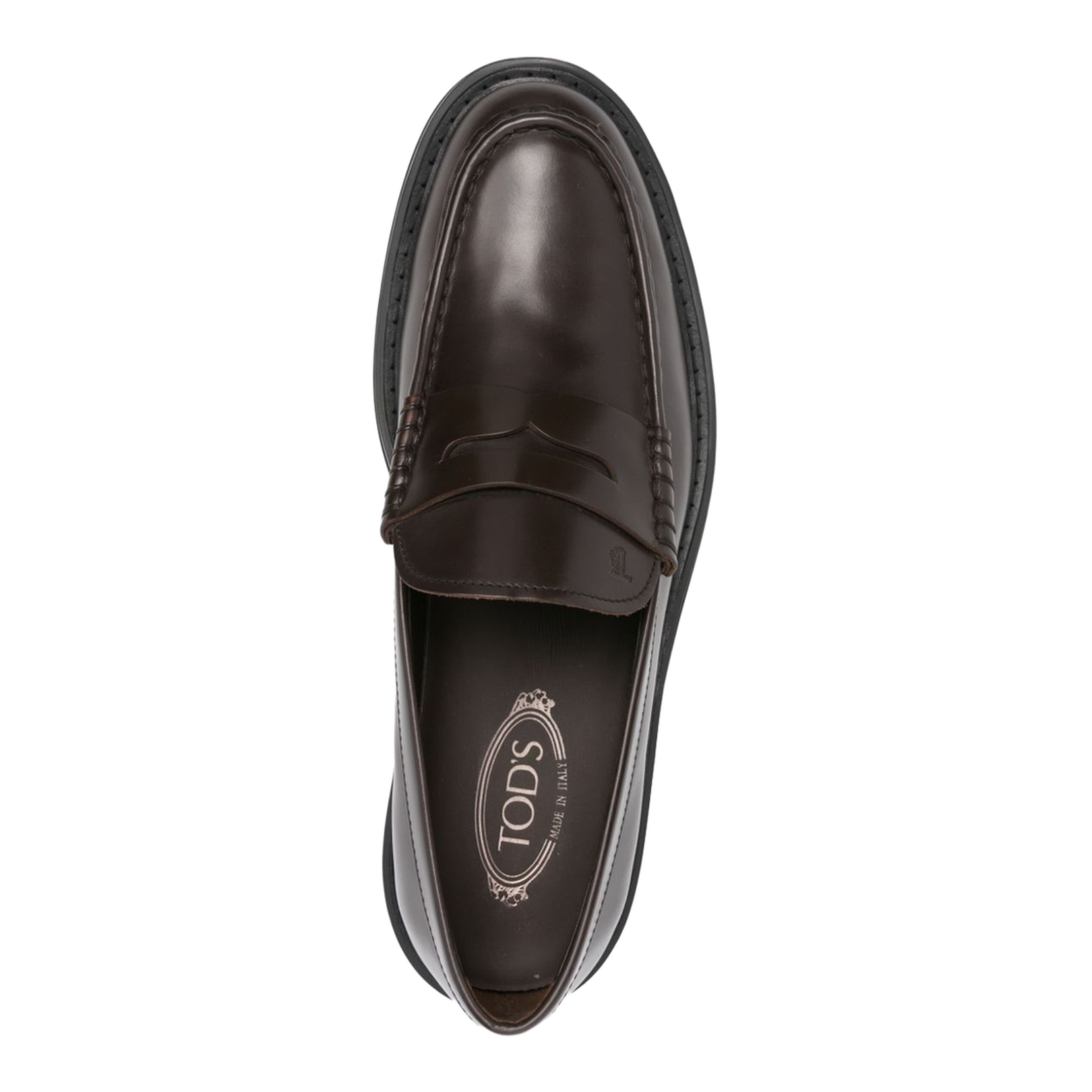 Chocolate Brown Calf Leather Flat Sole Slip-On