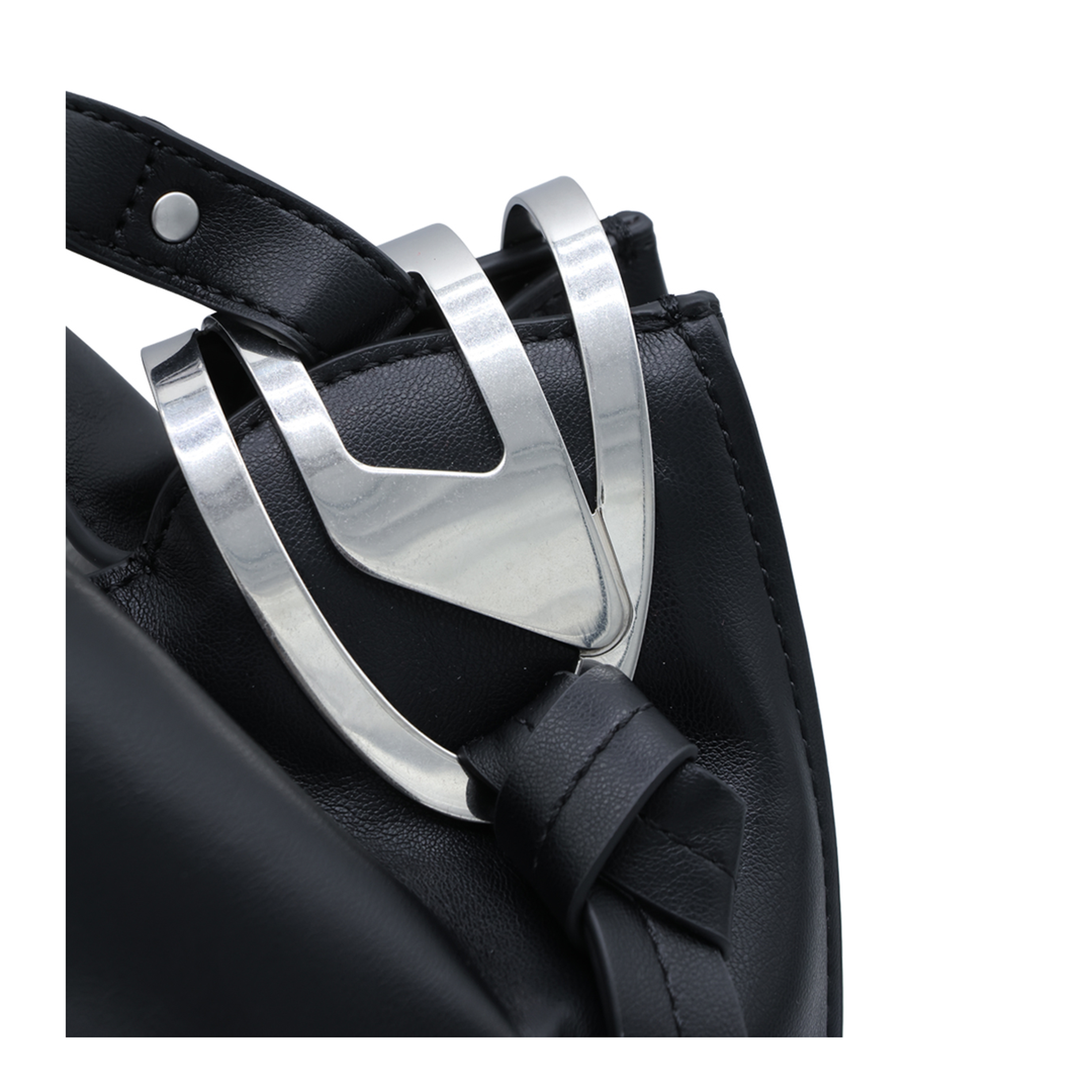 Knot-D Medium Polyurethane Top-Handle Bag - Black