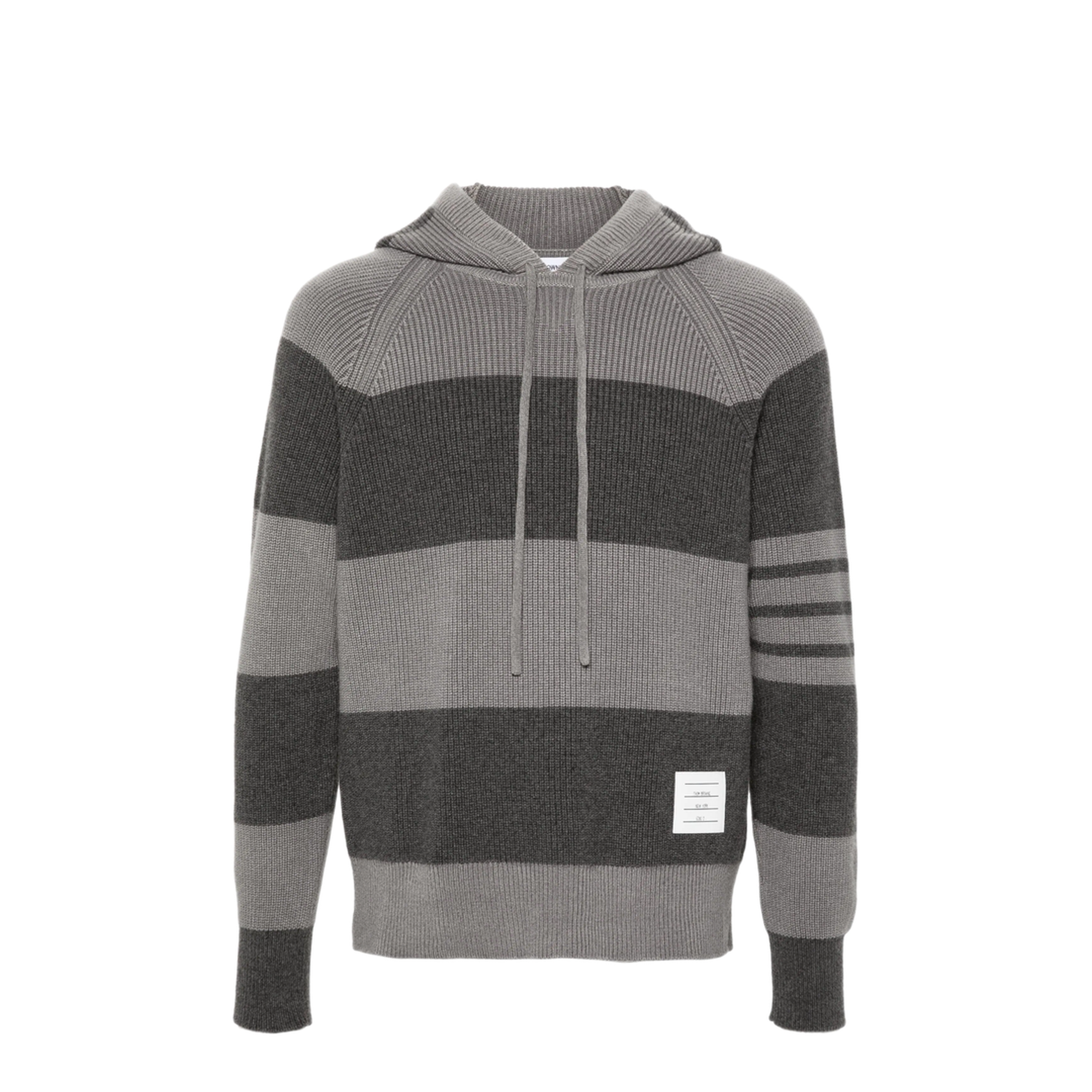 MAYFEYR - Thom Browne - Striped Knitted Hoodie - MKA513AY2011982
