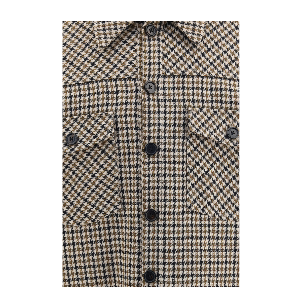 Quilted Houndstooth Wool Jacket