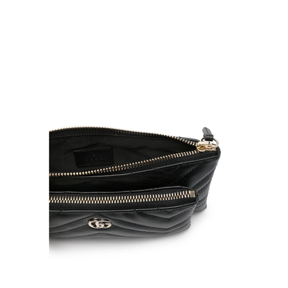 GG Marmont Small Leather Pouch - Black