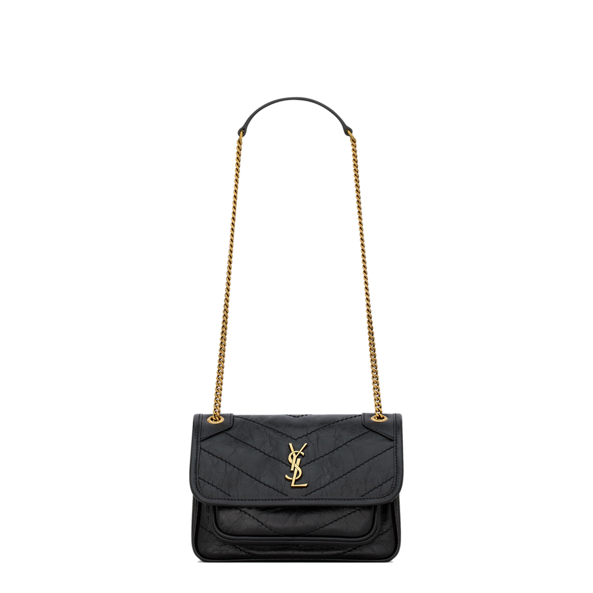 Niki Mini Calfskin Crossbody - Black