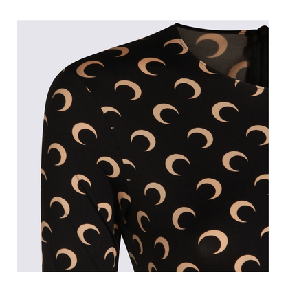 Moon Printed Catsuit - Black